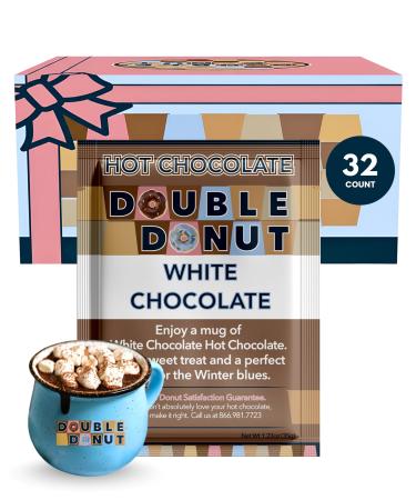 Lot de 32 paquets de m lange de chocolat chaud blanc avec double beignet m lange de cacao chaud blanc aromatis