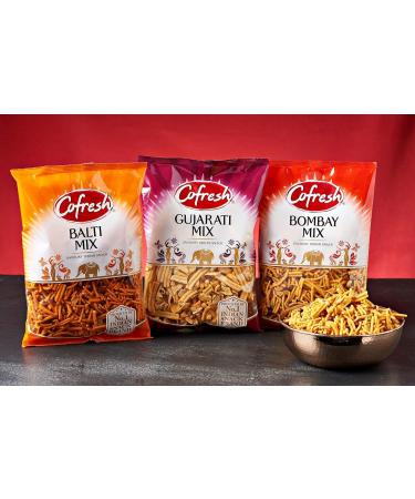 Cofresh Indian Snacks Selection - Gujarati, Bombay, and Balti Mix - 3 x 325g Large Bags Party Set - Buy Online on GoSupps.com
