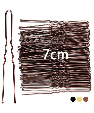 Mbsomnus 7cm Hair Pins for Buns 50pcs Bobby Pins Brown Hair U Shaped Hair Pins for Women Girls Hair Grips for Thick Hair Hair Styling Accessories for Wedding Salon Home Use (Brown 2.76 Inch) 50pcs Brown