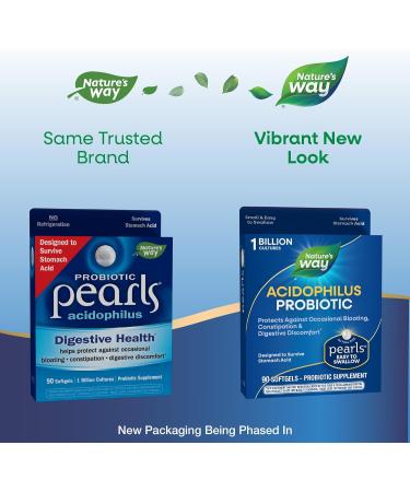 Nature's Way Probiotic Pearls Acidophilus - 90 Softgels for Digestive Health - Buy Online on GoSupps.com