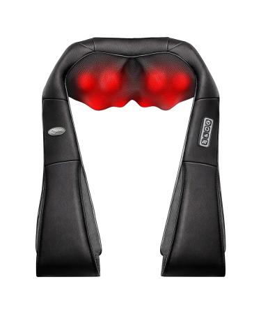 Cotsoco neck massage device with heating function- electric shiatsu massager the perfect gift for relieving shoulder and neck pain for drivers in the home office gray