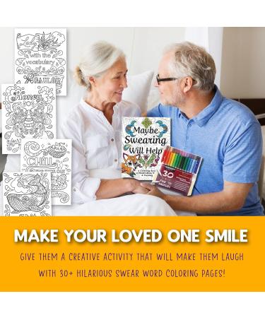 Color Cuss & Laugh Your Way to Less Stress: Swear Word Adult Coloring Book Set with 30 Markers - Fun & Relaxing Anxiety Relief - Buy Online on GoSupps.com