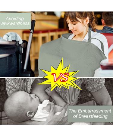 Cotton Nursing Cover for Breastfeeding & Multi-Use Car Seat/Stroller Cover - Grey - Buy Online on GoSupps.com