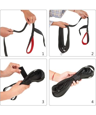 Lampop Dog Training Lead Leash Heavy Duty Strong Nylon Long Line Lead with Soft Padded Handle for Large Medium and Small Dogs Training Running Tracking Camping or Backyard (L15m/50ft Black) L: 15M/50FT Black - Buy Online on GoSupps.com