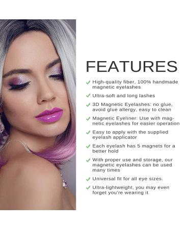 Magnetic False Lashes Set - 3 Pairs with Tweezers | Easy to Apply & Reusable - Buy Online on GoSupps.com