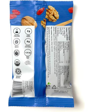 Elan Organic Chia Walnuts Grab & Go 36g (Pack of 20) Individually Packaged Non-GMO Vegan Gluten-Free Superfood Infused Nuts (Chia Seeds Goji Berry Powder Himalayan Pink Salt) pack of 20 (grab and go) - Buy Online on GoSupps.com