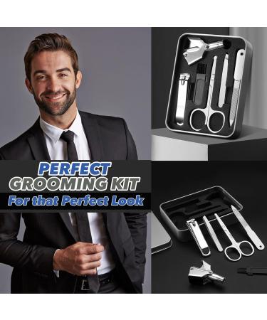 Maynas 5-in-1 Nose Hair Trimmer & Grooming Set - Battery-Free Waterproof Painless - 12 Precision Blades Scissors Nail Clipper File & Tweezer - Perfect Travel Gift - Buy Online on GoSupps.com