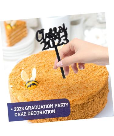 KOMBIUDA 30pcs 2023 graduation cake insert grad cake toppers graduation cupcake toppers graduation cake picks 2023 graduation party supplies cat cupcake toppers plastic paper cup graduate 7.6X4CM Black - Buy Online on GoSupps.com
