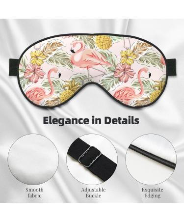 Shop Tropical Pink Flamingo Pineapple Sleep Mask | Soft Double-Sided Adjustable Eye Covers for a Restful Sleep - Buy Online on GoSupps.com