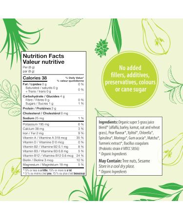 Organic Traditions Super Greens Superfood Powder with Turmeric Pear Flavour Organic Greens Powder Smoothie Booster 200g/7oz Bag - Buy Online on GoSupps.com