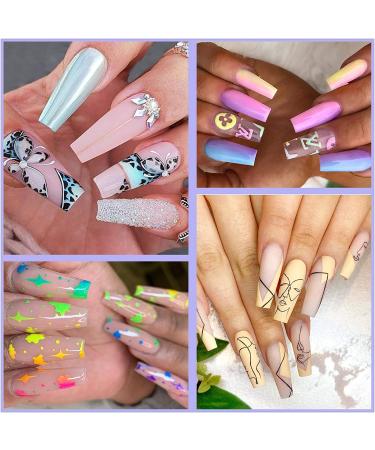 Ejiubas 500PCS Clear Coffin Nail Tips Kit with Glue - Nail Salons & DIY Nail Art - 10 Sizes - Buy Online on GoSupps.com