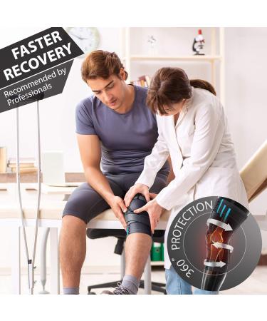 Pure Support Knee Brace Sleeve with Strap Compression | Meniscus Tear & Arthritis Pain Relief | Ideal for Running, Football, Crossfit | Men & Women | Blue - Buy Online on GoSupps.com