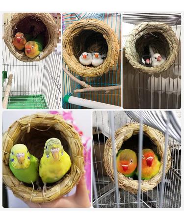 2Pcs Handmade Birdcage Straw Birdhouse for Lucky Birds - Natural Fiber Simulation Nest for Resting and Breeding - Provides Shelter and Hideaway from Predators and Cold Weather - Buy Online on GoSupps.com