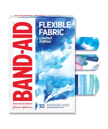 Band-Aid Brand Flexible Fabric Bandages Water Color Assorted 30 ct