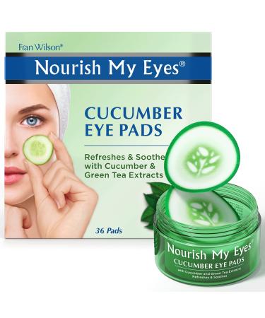 Fran Wilson NOURISH MY EYES Cucumber and Green Tea Pads - 36 Pads each (PACK OF 6) At-Home Spa Treatment to refresh and decrease puffiness under the eyes
