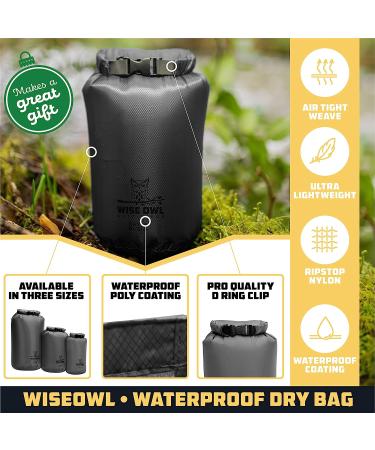 Wise Owl Outfitters Waterproof Dry Bag - Fully Submersible 1pk or 3pk Ultra Lightweight Airtight Waterproof Bags - 5L  10L and 20L Sizes - Diamond Ripstop Roll Top Drybags 3 Pk - 5L  10L  20L Grey 3 - Buy Online on GoSupps.com