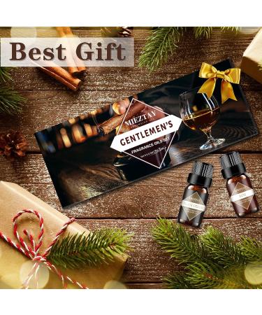 Men's Essential Oils Set - Top 6 Fragrance Oils for Diffuser, Candle & Soap Making - Sandalwood, Cologne, Black Cedar, Leather, Sweet Tobacco, Bay Rum - 10mL Gentlemen's Essential Oil Kit - Buy Online on GoSupps.com