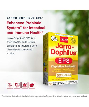 Jarrow Formulas Jarro-Dophilus EPS 50 Billion - 30 Veggie Caps for Gut Health - Buy Online on GoSupps.com
