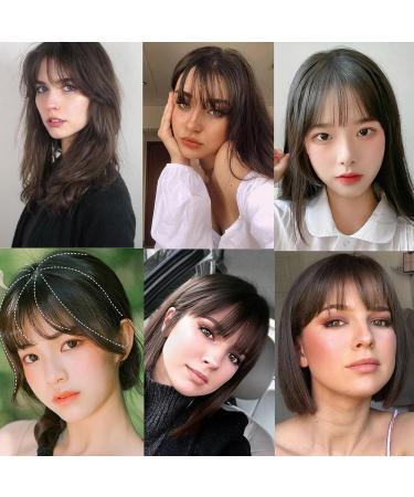 VANANA 3D Seamless Air Bangs Women Clip on Thin Hair Bangs Synthetic Invisible Hair Extension Straight Front Fringe for Daily Look (Dark Brown) - Buy Online on GoSupps.com