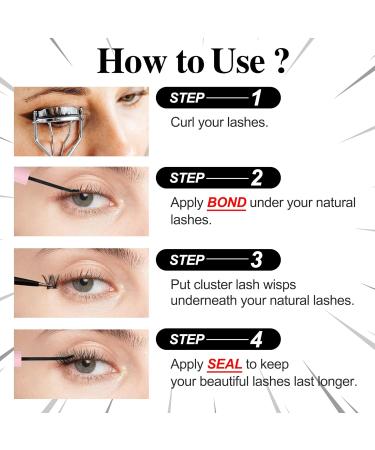 Cluster Lashes Glue Black Bond and Seal - Strong Hold, Waterproof Adhesive for DIY Lash Extensions (5ml 2) - Buy Online on GoSupps.com