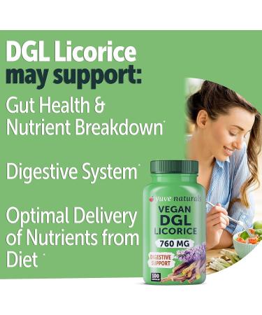 Yuve Vegan DGL Licorice Root Capsules 760mg - Natural Acid Reflux Relief - 100ct - Buy Online on GoSupps.com