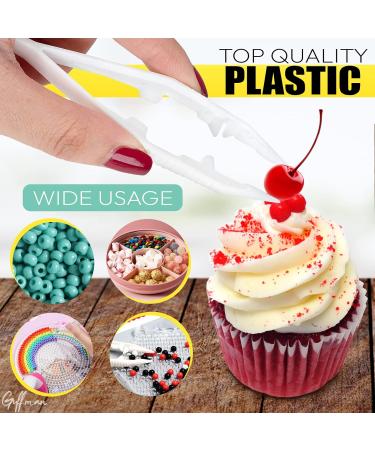 20-Pack 4.3-Inch Plastic Bead Tweezers - White Craft Forceps for Kids DIY - Buy Online on GoSupps.com