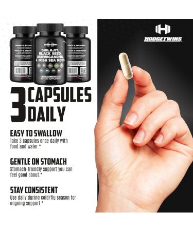 DAMN GOOD The Hodge Twins Maximum Vitality Organic Shilajit Capsules Men s Daily Energy & Stamina Booster Sharper Focus & Strength w/Ashwagandha for Men Performance Supplement 90Count - Buy Online on GoSupps.com
