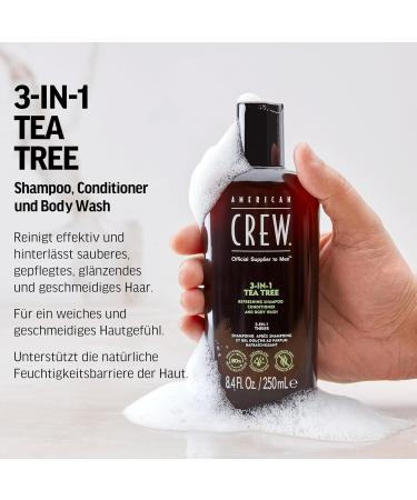 American Crew 3-in-1 Tea Tree Shampoo Conditioner & Body Wash - Daily Care for Men's Hair & Body 100ml - Buy Online on GoSupps.com