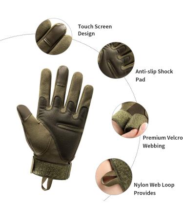HUNDVP Tactical Touchscreen Military Gloves - Versatile for Cycling Hiking Paintball & Motorcycles - Green Size M - Buy Online on GoSupps.com