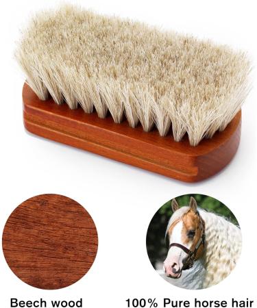 Stone and Clark Horse Hair Shoe Brush - Polish Your Leather to Perfection - Shoe Polish Brush with 100% Horse Hair Bristles & Concaved Beech Wood Handle (Mini White Hair Brush) Premium - Buy Online on GoSupps.com