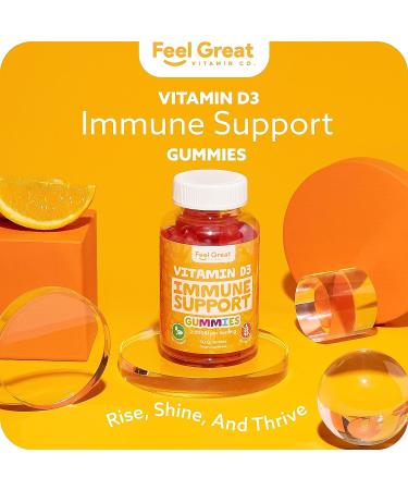 Feel Great Vitamin D Gummies for Adults - 2000iu Tropical Flavored Chewable Immune Support Supplement - Gluten Free - 45 Day Supply - Buy Online on GoSupps.com