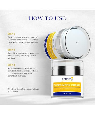 Super Neck Firming Cream | Anti-Aging Moisturizer with Retinol Collagen & Hyaluronic Acid | Day & Night Anti-Wrinkle Cream for All Skin Types - 1.7 FL OZ - Buy Online on GoSupps.com