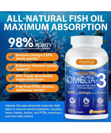 Omega 3 Fish Oil Fish Oil Omega 3 Supplement for Women & Men 1280mg Per Serving High EPA & DHA Supports Heart Brain & Joint Health Non-GMO - Buy Online on GoSupps.com
