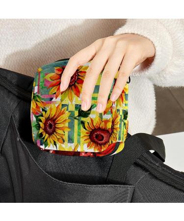 Wildflower Sunflower Patterns: Stylish Women's Napkin Storage Bag & Portable Menstrual Cup for Teenagers & Girls - Buy Online on GoSupps.com