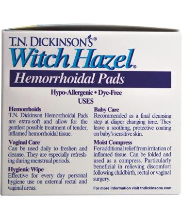 T.N. Dickinson's Hemorrhoidal Pads - Witch Hazel with Aloe - Clear - 100 Count - Buy Online on GoSupps.com