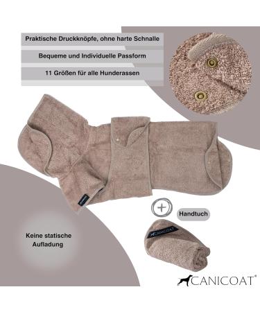 CANICOAT Dog Bathrobe Lavari - 100% Cotton Oeko-TEX Certified Size 11 Beige | Ideal for Bath Time & Grooming - Buy Online on GoSupps.com