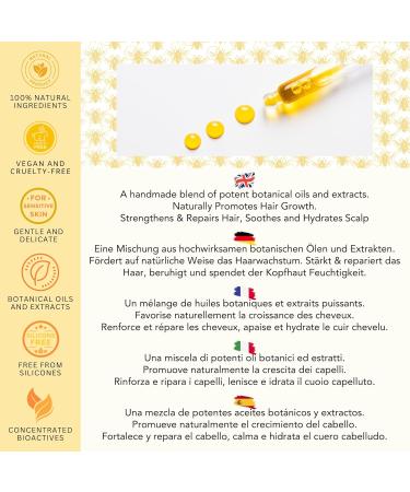 Hair Growth Oil - 100% Natural Argan Coconut Rosemary & Lavender | 100ml | Bees of Britain - Save Bees 5% Donation - Buy Online on GoSupps.com