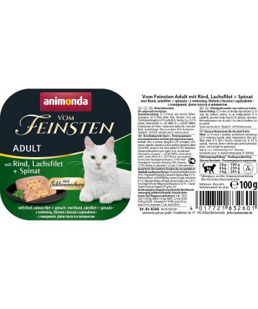 Animonda Finest Adult Cat Food - Wet Feasts with Beef Salmon Fillet & Spinach | 32 x 100g - International Shipping Available - Buy Online on GoSupps.com