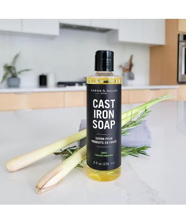 CARON & DOUCET Cast Iron Cleaning & Conditioning Set - Seasoning Oil & Cleaning Soap (8 oz each) | 100% Plant-Based for Washing, Restoring & Seasoning Skillets, Pans, & Grills - Buy Online on GoSupps.com