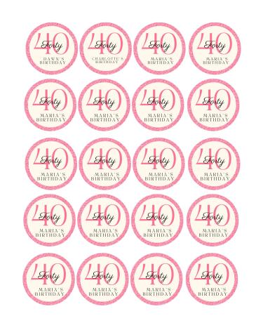 edible 20 x ANY AGE Birthday pink cupcake toppers PERSONALISED uncut - 16th/18th/21st/30th/40th/50th/60th 70th/80th (wafer paper) Rice Paper - Buy Online on GoSupps.com