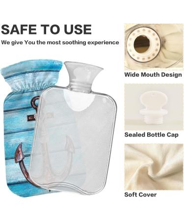 NAANLE Watercolor Heat Bottle - 2L Wooden Hot Water Bottle with Anchor for Pain Relief & Therapy | Large Warm-Up Bag for Bed Hands & Feet - Buy Online on GoSupps.com