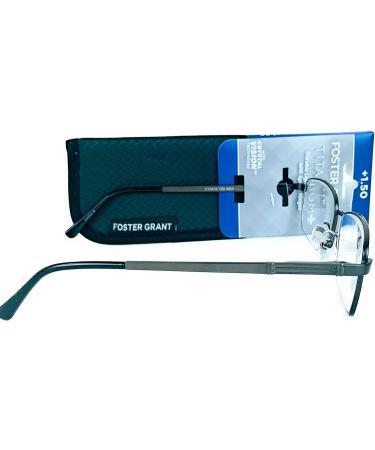 Foster Grant Men's Titanium Reading Glasses T23 Gun +1.50 | Durable & Stylish Eyewear for Clear Vision - Buy Online on GoSupps.com
