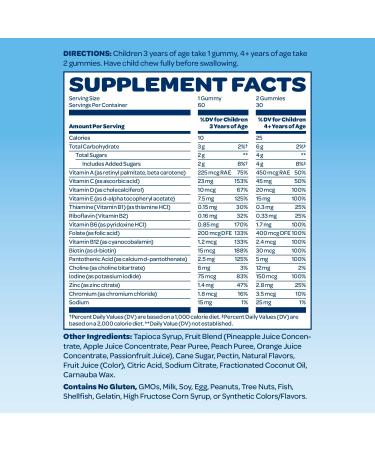 Smurfs Kids Multivitamin Gummies | 15 Essential Vitamins & Minerals | Real Fruit in Smurf Berry Flavor | Doctor Developed & Non-GMO | 60 Gummies - Buy Online on GoSupps.com