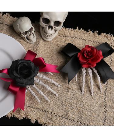 ZONEBEST Hairs Clip 10Pcs Eye Catching Hairpins Halloween Theme Party Essential Skeleton Hand Bone Rose Bowknot Hair Clip Accessories Red - Buy Online on GoSupps.com