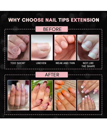 Makartt Half Cover French Nail Tips - 500 Clear Acrylic Fake Nails for Women - Medium Press On Nails - Soak Off False Nails - 10 Sizes for Nail Salons and DIY Nail Art - Buy Online on GoSupps.com