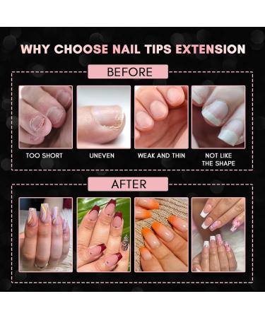 Makartt Soft Gel Nail Tips Press On Nails Set - 500 Clear Coffin Nail Tips, Glues, File, Case - Half Cover False Nails Kit - Buy Online on GoSupps.com