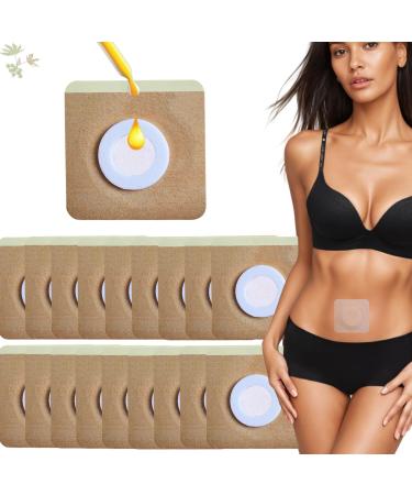 60Pcs Castor Oil Patches Disposable Castor Oil Belly Button Patch Upgrade Anti Leakage Pads Skin Color Organic Cotton Patches (Oil Not Included)