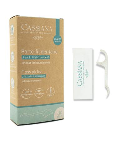 Cassiana - dental holder with toothpick biodegradable 100 individual bags ideal for travel interdental spaces simple and effective cleaning.