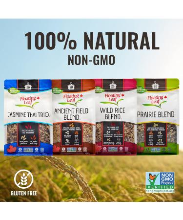 4 Packs x 400g Rice Variety Pack Includes Jasmine Thai Rice Trio Wild Rice Blend Prairie Blend and Ancient Field Blend Non Gluten Non-Gmo Kosher and Vegan - Floating Leaf - Buy Online on GoSupps.com