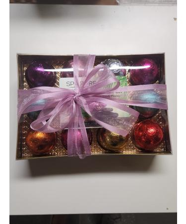 Bath Fizzie Gift Set for Women with 12 foil wrapped 2.5 oz bath bombs  great for dry skin  gift for Mom  teacher  friend (GiftHer)